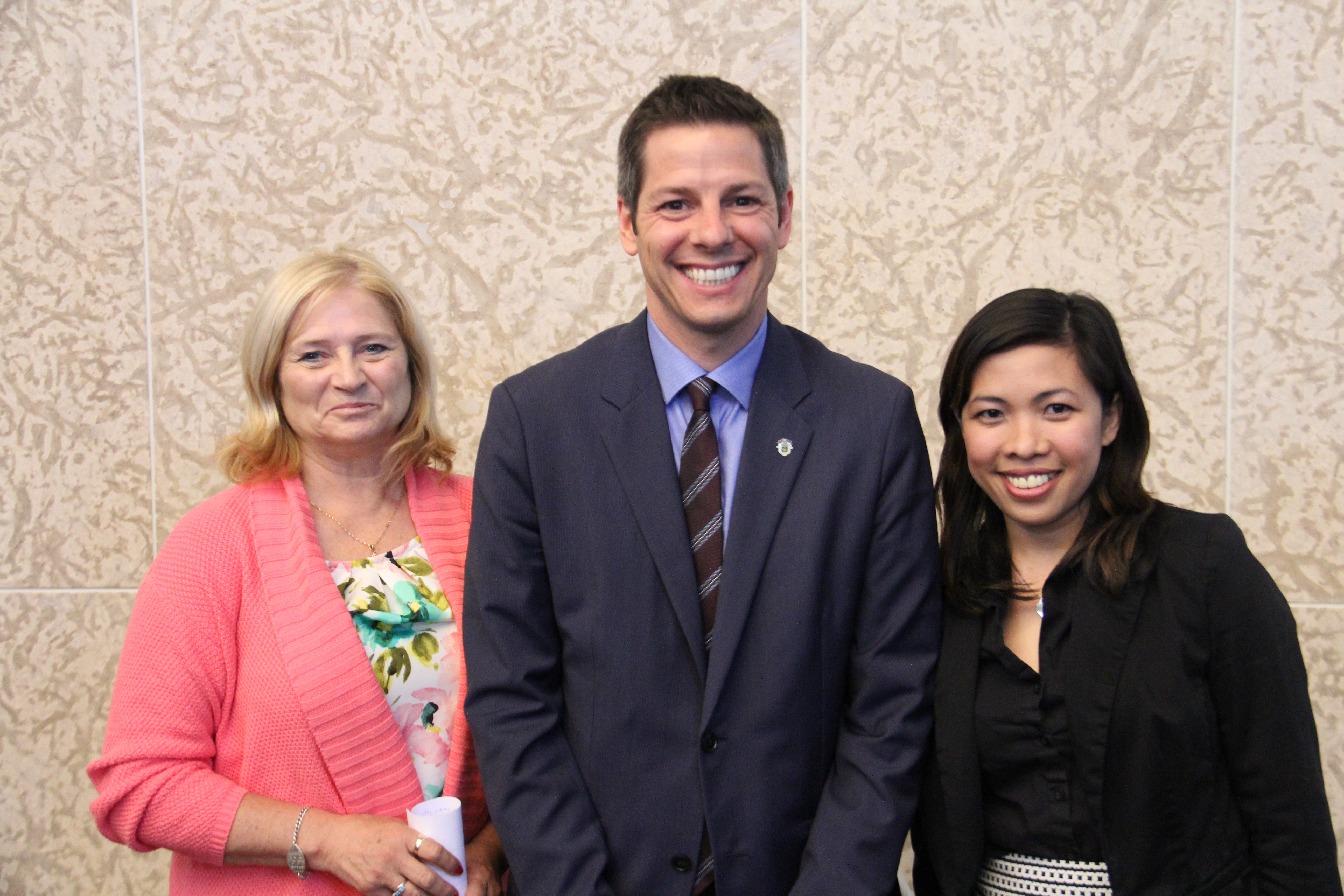 Val and Gladys with Mayor Bowman